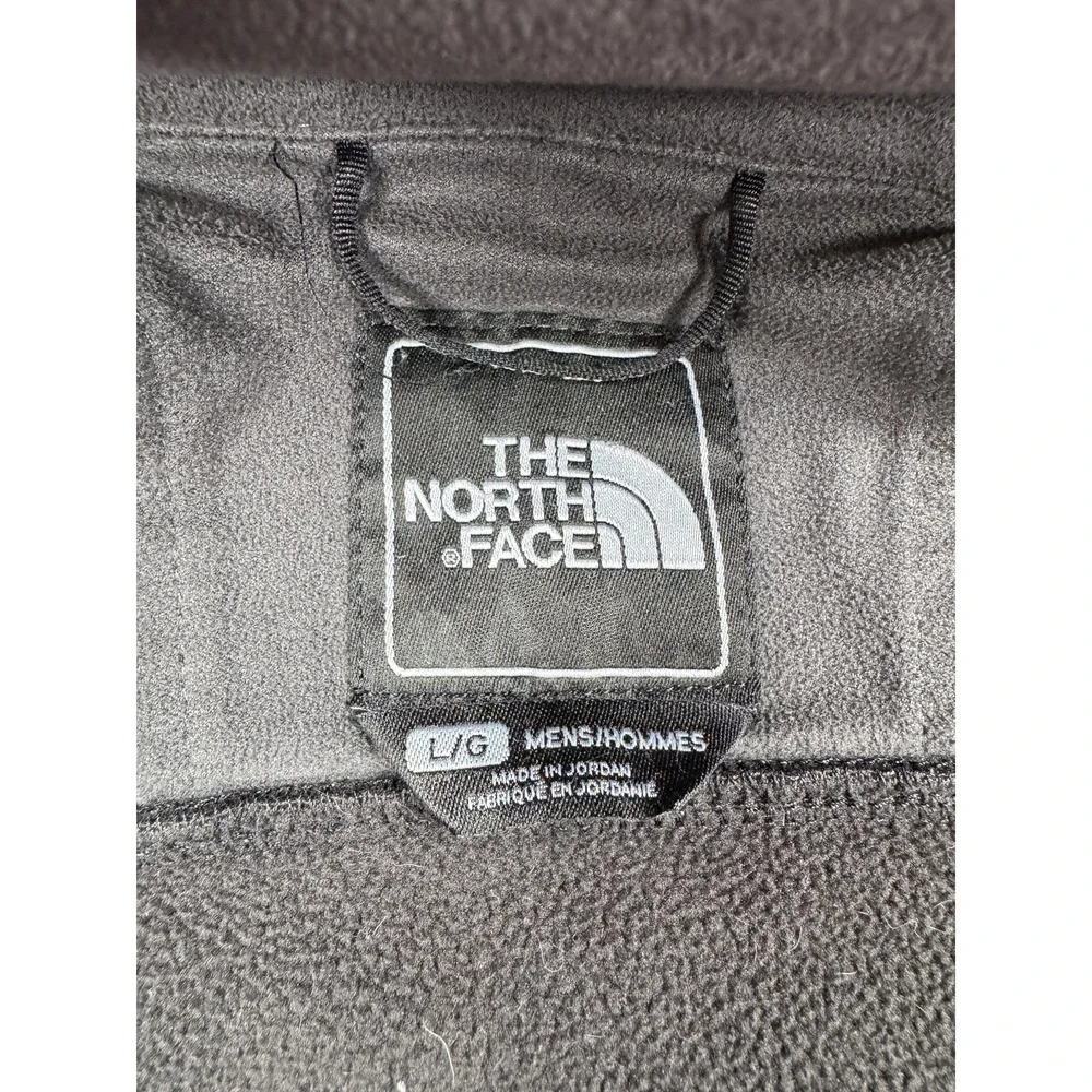 North Face Softshell Jacket Mens Large Gray Black Full Zip Fleece Lined Outdoor